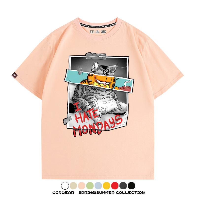 加菲貓卡通聯名 親子情侶裝寬鬆短袖T