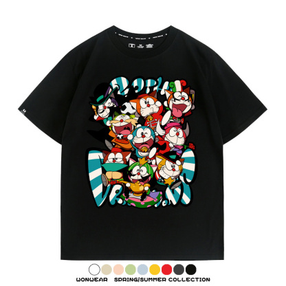 哆啦A夢動漫周邊聯名 親子情侶裝寬鬆短袖T