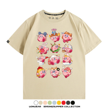 星之卡比任天堂遊戲周邊T恤十二星座生肖聯名款短袖夏季情侶上衣