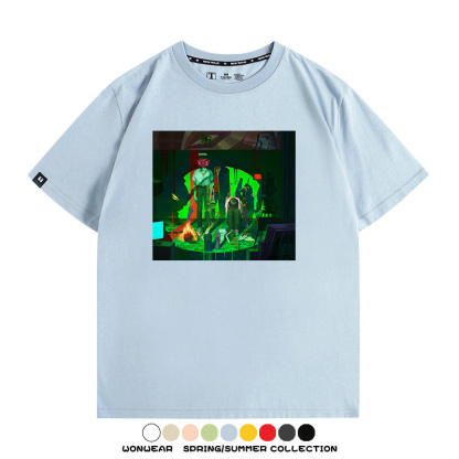 新世紀福音戰士EVA藝術插畫潮牌印花T恤夏季男潮純棉短袖寬鬆上衣