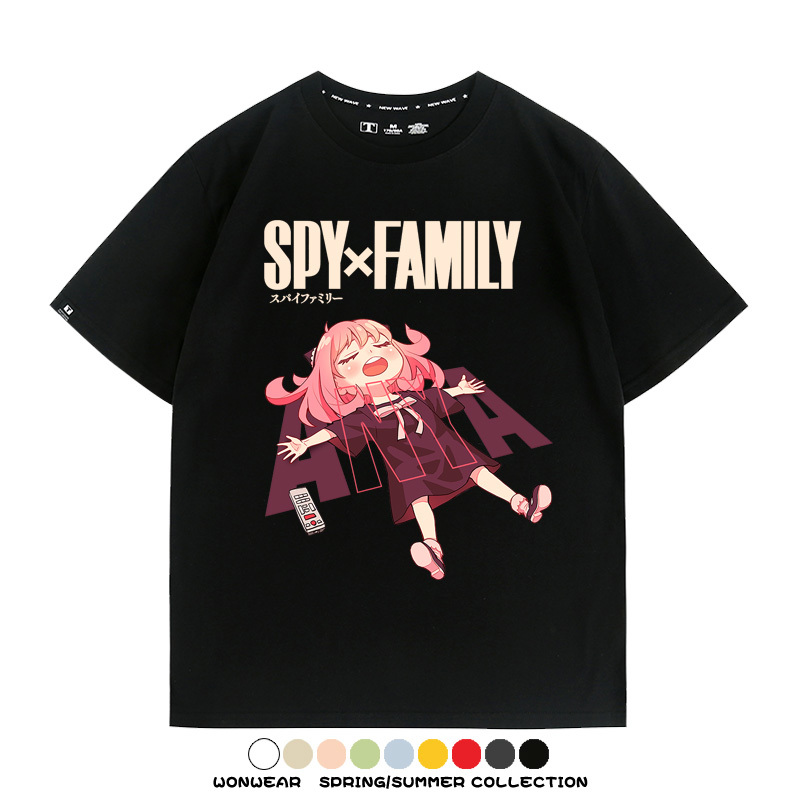 間諜家家酒動漫劇場版阿尼亞周邊短袖純棉學生上衣T恤衫夏季百搭