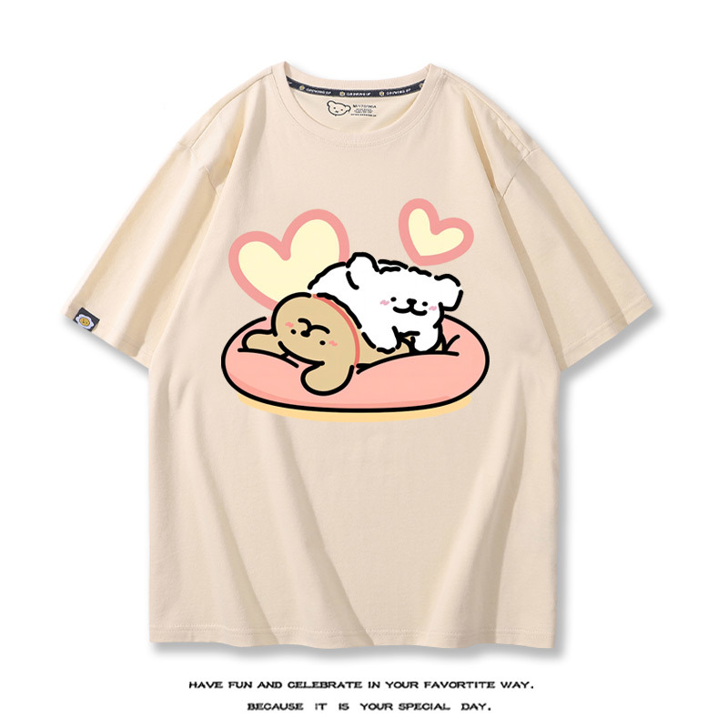 線條小狗 2024親子情侶男女同款 T恤