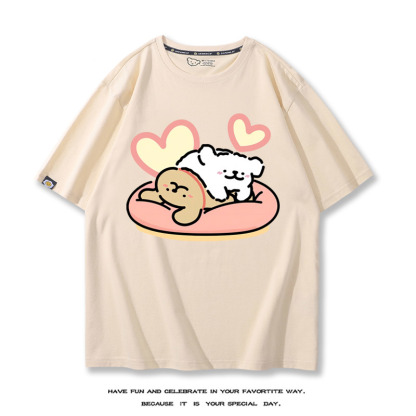 線條小狗 2024親子情侶男女同款 T恤