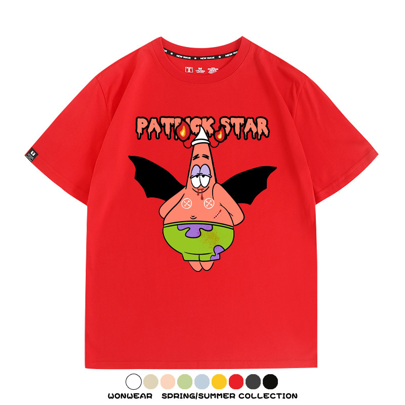 萬聖節海綿寶寶派大星聯名情侶裝t恤衫卡通動漫周邊短袖上衣服男