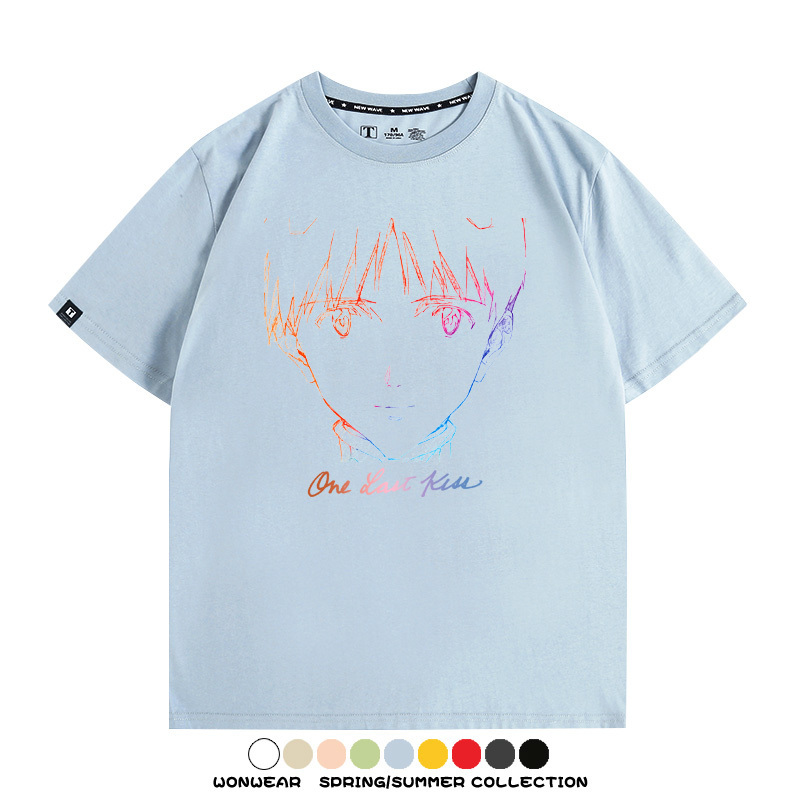 EVA新世紀福音戰士One Last Kiss專輯周邊短袖夏季純棉短袖T-shirt