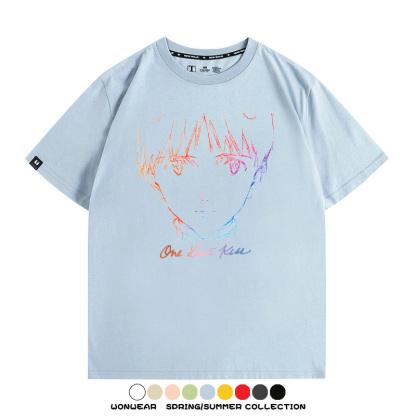 EVA新世紀福音戰士One Last Kiss專輯周邊短袖夏季純棉短袖T-shirt