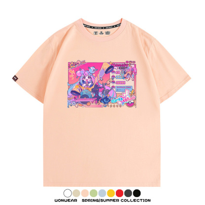 寶可夢歌姬美洛耶塔聯動MIKU初音未來周邊短袖T恤衫夏季純棉上衣寬鬆