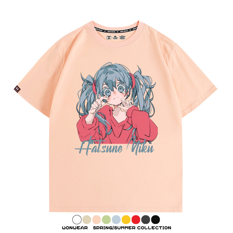 初音未來二次元卡通短袖miku日系街潮印花T恤衫夏季寬鬆時尚百搭