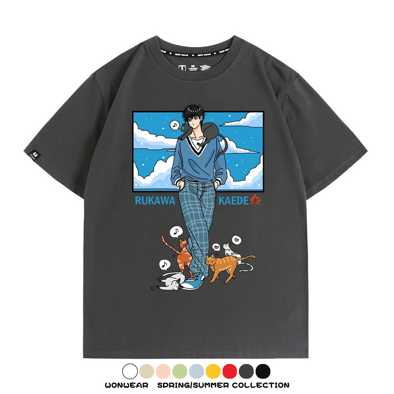 灌籃高手流川楓貓咪聯名 親子情侶裝寬鬆短袖T