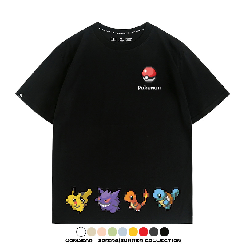 精靈寶可夢像素可愛 親子情侶裝寬鬆短袖T