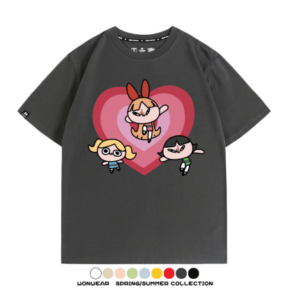 飛天小女警Q版經典動畫聯名 親子情侶裝寬鬆短袖T