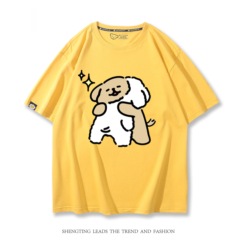 線條小狗 2024親子情侶男女同款 T恤