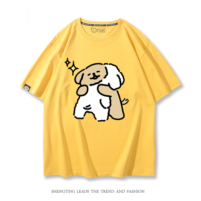 線條小狗 2024親子情侶男女同款 T恤