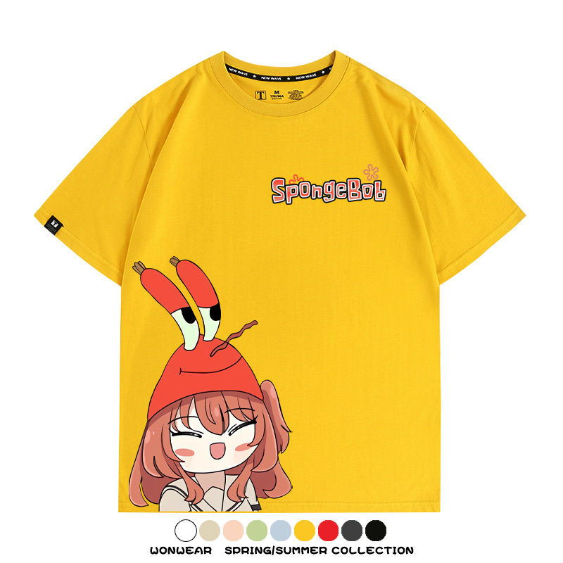 海綿寶寶x孤獨搖滾聯名 親子情侶寬鬆短袖T