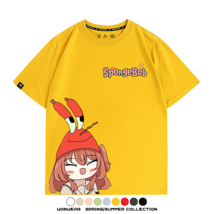 海綿寶寶x孤獨搖滾聯名 親子情侶寬鬆短袖T
