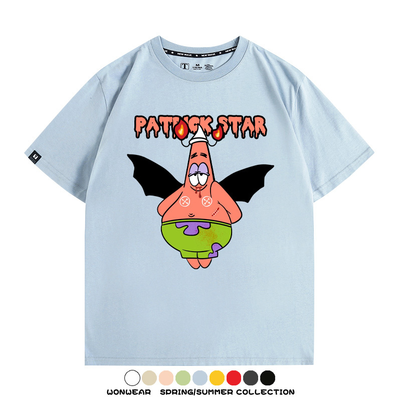 萬聖節海綿寶寶派大星聯名情侶裝t恤衫卡通動漫周邊短袖上衣服男