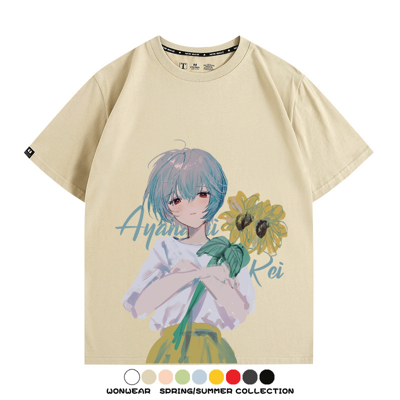 EVA綾波麗福音戰士聯名 親子情侶裝寬鬆短袖T