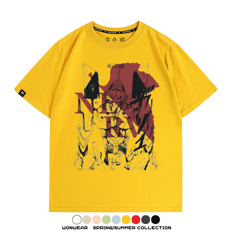 新世紀福音戰士EVA動漫周邊短袖T恤衫夏季男士純棉潮流二次元寬鬆