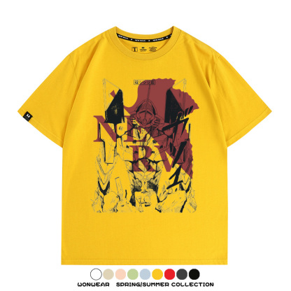 新世紀福音戰士EVA動漫周邊短袖T恤衫夏季男士純棉潮流二次元寬鬆