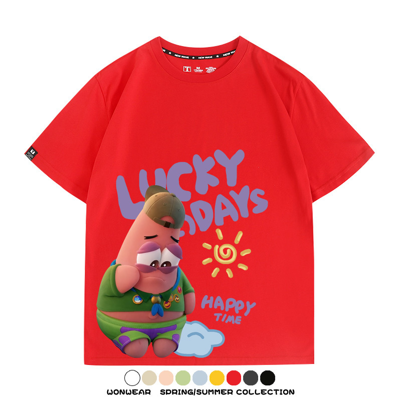 海綿寶寶派大星聯名 親子情侶寬鬆短袖T