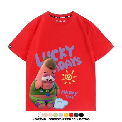 海綿寶寶派大星聯名 親子情侶寬鬆短袖T