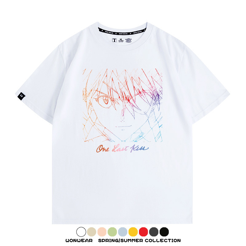 EVA新世紀福音戰士One Last Kiss專輯周邊短袖夏季純棉短袖T-shirt