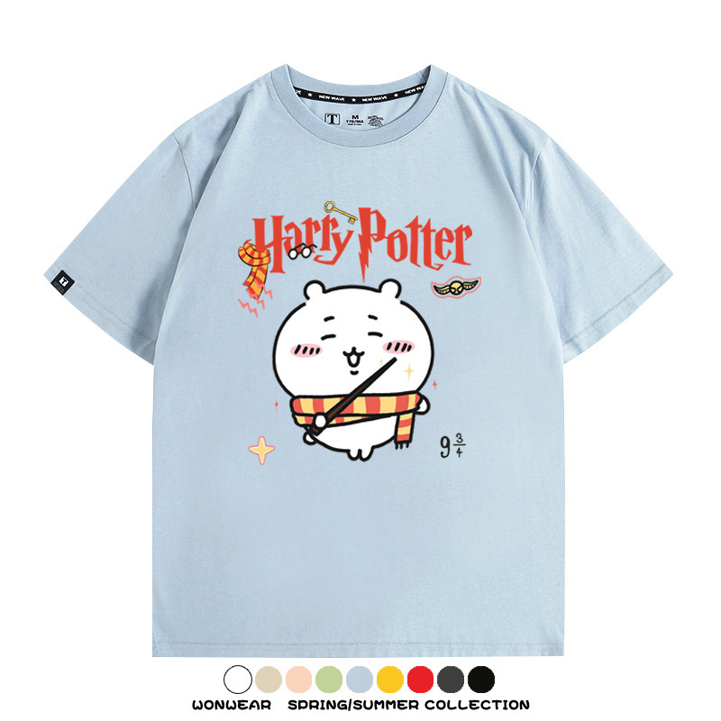 Chiikawa聯動哈利波特 親子情侶裝寬鬆短袖T