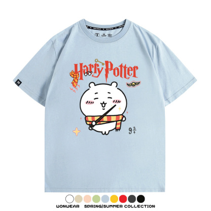 Chiikawa聯動哈利波特 親子情侶裝寬鬆短袖T