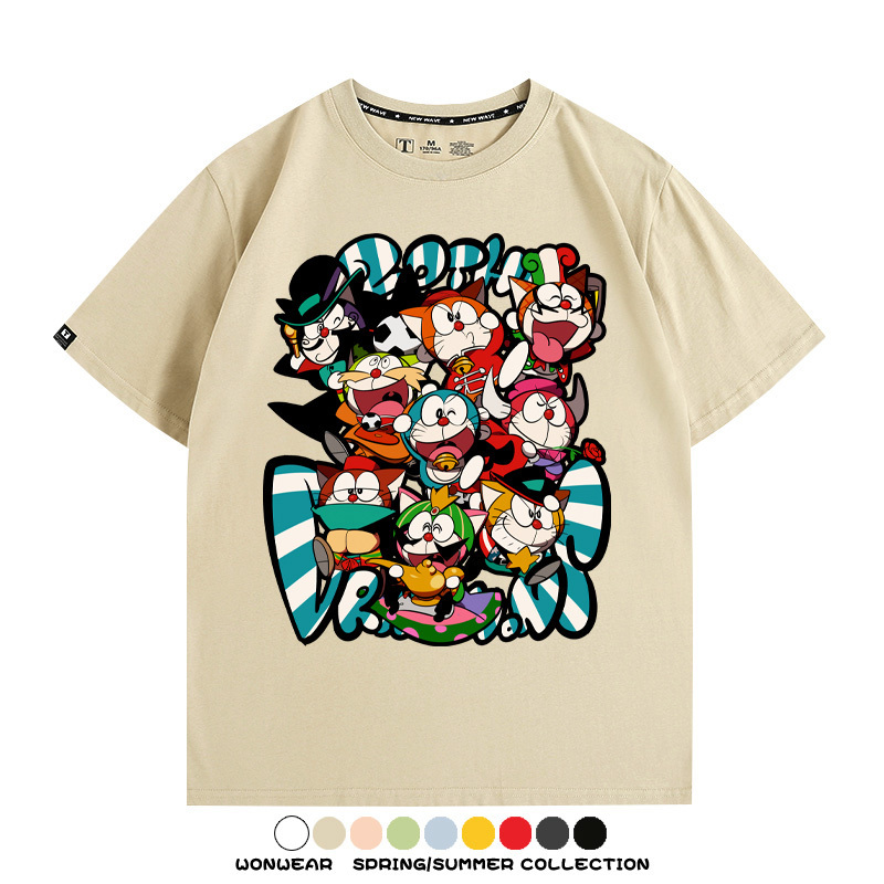 哆啦A夢動漫周邊聯名 親子情侶裝寬鬆短袖T