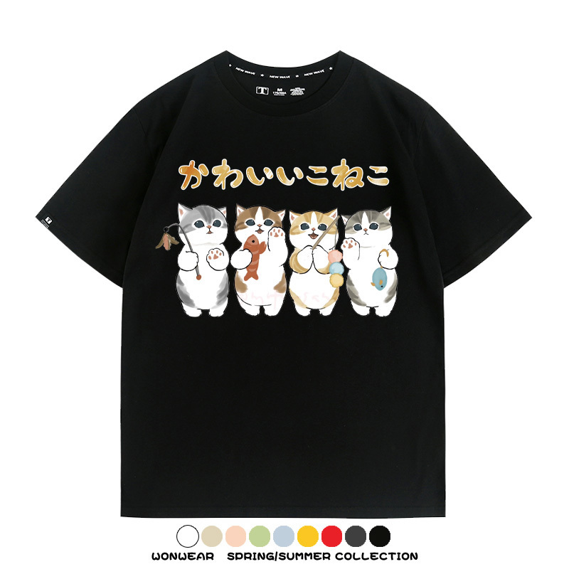 可愛貓貓鏟屎官 親子情侶裝寬鬆短袖T