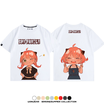 間諜家家酒SPY×FAMILY動漫阿尼亞周邊情侶短袖純棉T恤衫寬鬆百搭
