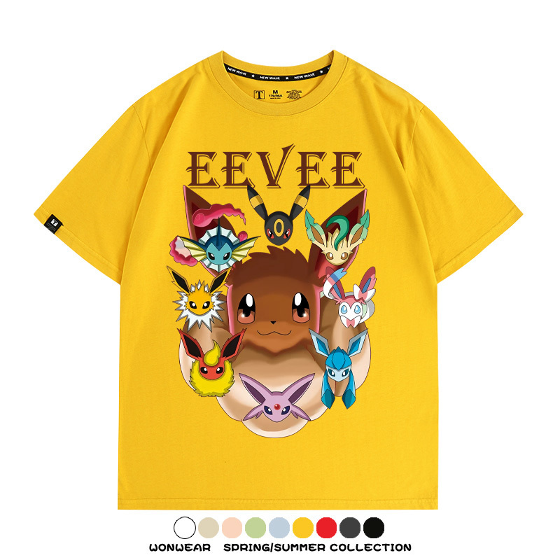 精靈寶可夢伊布動漫周邊短袖T恤