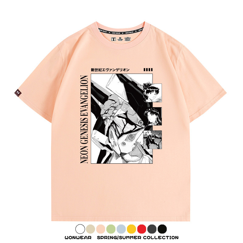 新世紀福音戰士EVA動漫初號機機甲使徒潮流短袖夏季男士純棉T恤衫