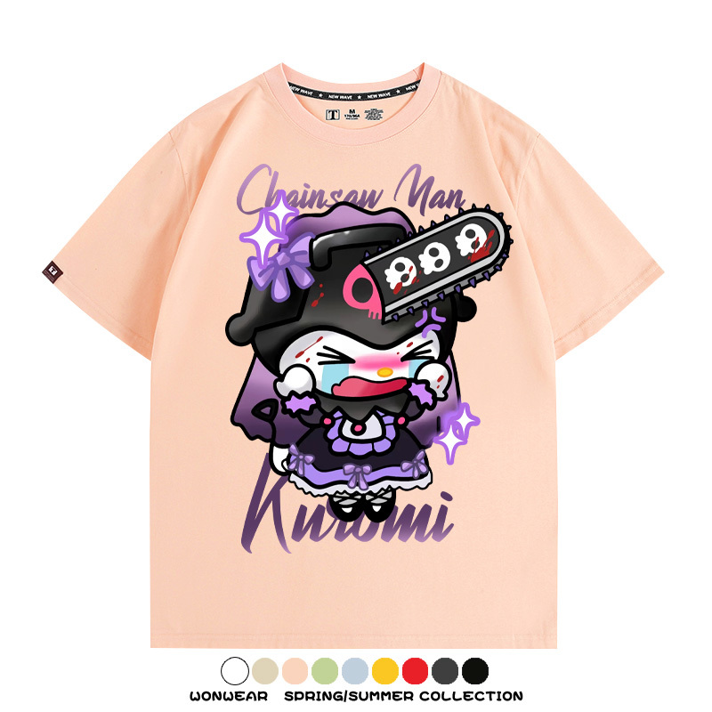 三麗鷗庫洛米聯名鏈鋸人周邊短袖T恤