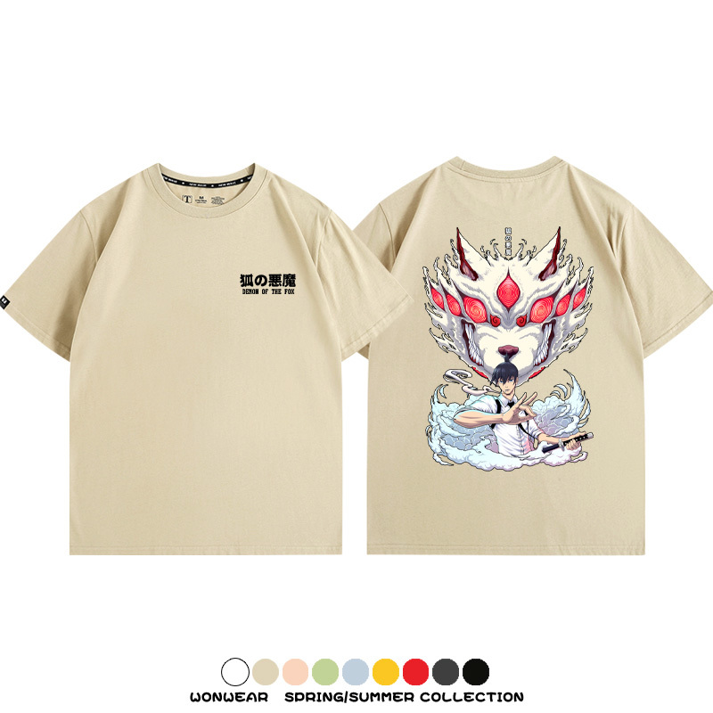 鏈鋸人早川秋狐之惡魔聯名 親子情侶裝寬鬆短袖T