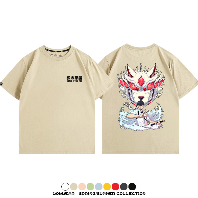 鏈鋸人早川秋狐之惡魔聯名 親子情侶裝寬鬆短袖T