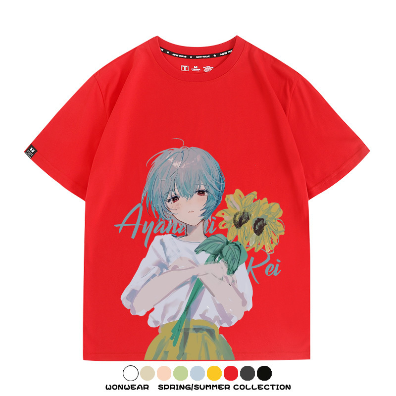 EVA綾波麗福音戰士聯名 親子情侶裝寬鬆短袖T