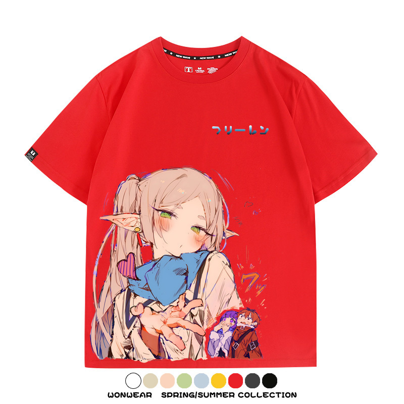 葬送的芙莉蓮卡通動漫菲倫可愛情侶周邊二次元短袖夏季純棉T恤衫