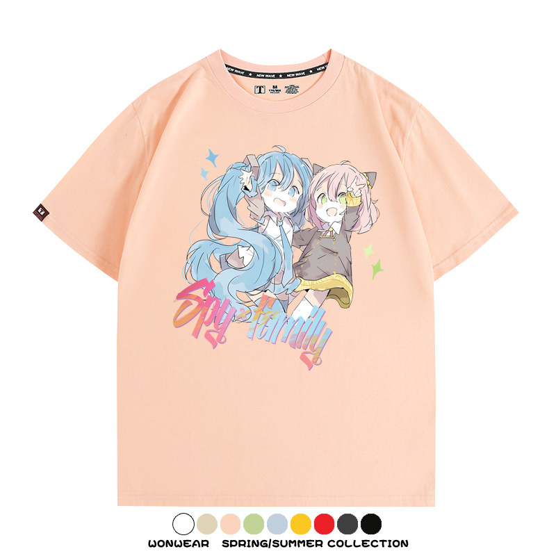 間諜家家酒聯動初音未來 親子情侶裝寬鬆短袖T