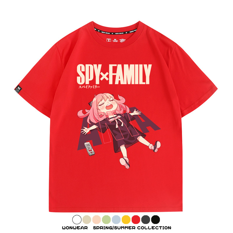 間諜家家酒動漫劇場版阿尼亞周邊短袖純棉學生上衣T恤衫夏季百搭