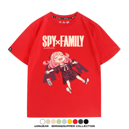 間諜家家酒動漫劇場版阿尼亞周邊短袖純棉學生上衣T恤衫夏季百搭