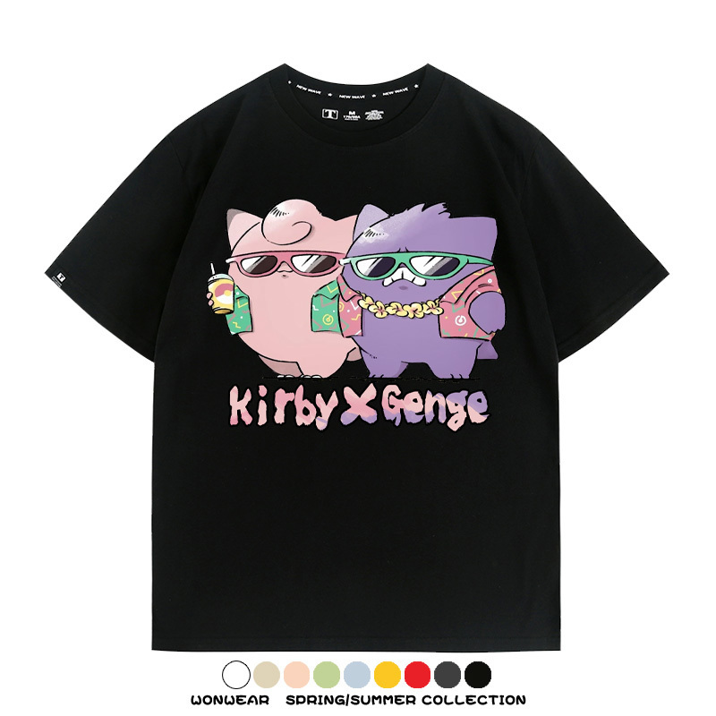 精靈寶可夢度假風動漫周邊短袖T恤