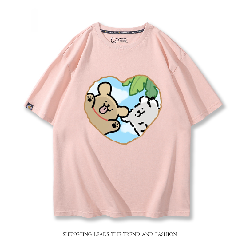 線條小狗 2024親子情侶男女同款 T恤