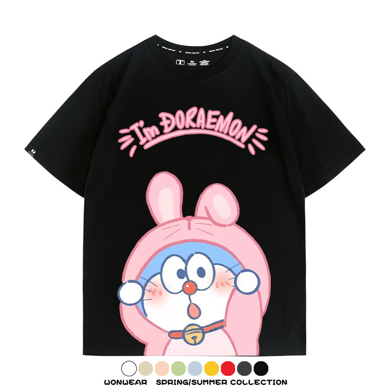 哆啦A夢小兔子聯名 親子情侶裝寬鬆短袖T