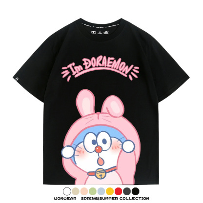 哆啦A夢小兔子聯名 親子情侶裝寬鬆短袖T