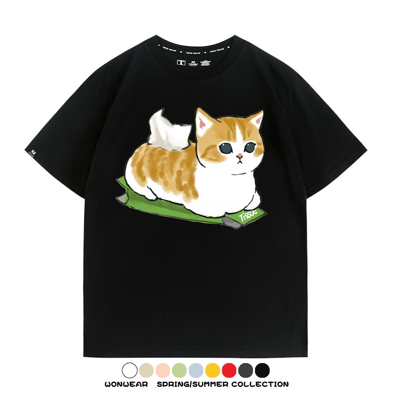 貓貓卡通Q版 親子情侶裝寬鬆短袖T