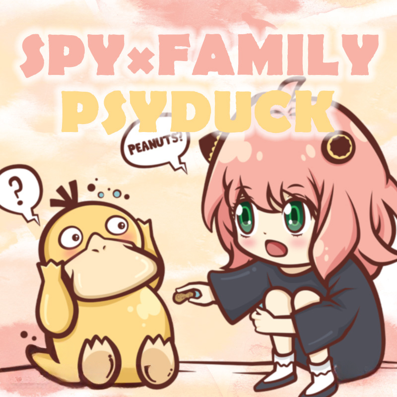 間諜家家酒安妮亞x寶可夢可達鴨 親子情侶裝寬鬆短袖T