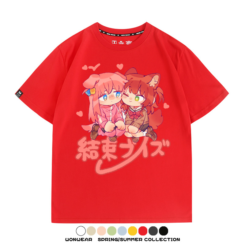 Q版孤獨搖滾後藤一里 親子情侶裝寬鬆短袖T