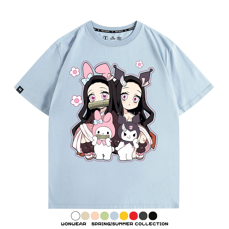 鬼滅之刃聯名三麗鷗 親子情侶裝寬鬆短袖T
