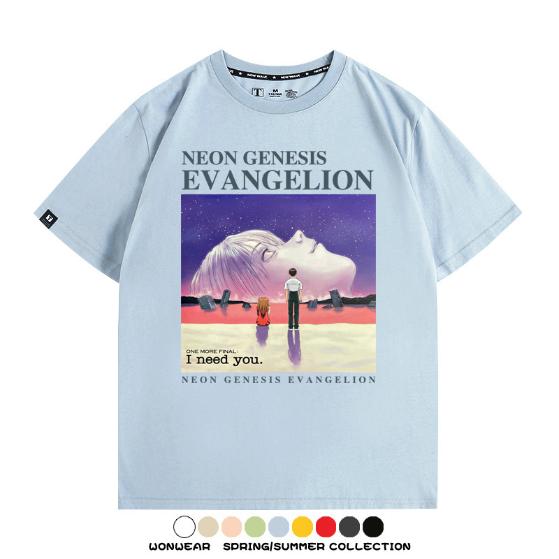 新世紀福音戰士EVAT恤潮牌二次元COS周邊短袖夏季男純棉寬鬆休閒